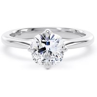 18ct White Gold Compass Set 1.50cttw Cushion Cut Lab Grown Diamond Solitaire Engagement Ring - Ring Size W.5