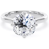 18ct White Gold Compass Set 4.00cttw Cushion Cut Lab Grown Diamond Solitaire Engagement Ring - Ring Size Y