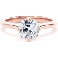 18ct Rose Gold Compass Set 1.50cttw Cushion Cut Lab Grown Diamond Solitaire Engagement Ring - Ring Size R