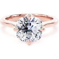18ct Rose Gold Compass Set 3.00cttw Cushion Cut Lab Grown Diamond Solitaire Engagement Ring - Ring Size P.5