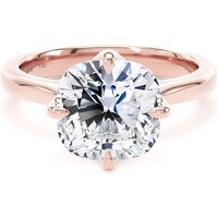 18ct Rose Gold Compass Set 4.00cttw Cushion Cut Lab Grown Diamond Solitaire Engagement Ring - Ring Size U.5