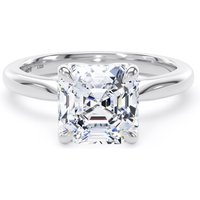 Platinum 3.00cttw Asscher Cut Lab Grown Diamond Solitaire Engagement Ring - Ring Size L.5