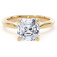 18ct Yellow Gold 3.00cttw Asscher Cut Lab Grown Diamond Solitaire Engagement Ring - Ring Size L