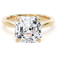 18ct Yellow Gold 5.00cttw Asscher Cut Lab Grown Diamond Solitaire Engagement Ring - Ring Size Z