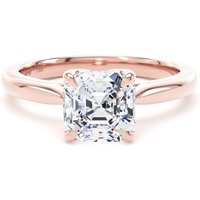 18ct Rose Gold 2.00cttw Asscher Cut Lab Grown Diamond Solitaire Engagement Ring - Ring Size X.5