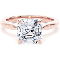 18ct Rose Gold 3.00cttw Asscher Cut Lab Grown Diamond Solitaire Engagement Ring - Ring Size O