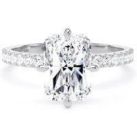Platinum Compass Set 2.70cttw Radiant Lab Grown Diamond Set Shoulder Solitaire Engagement Ring - Ring Size U.5