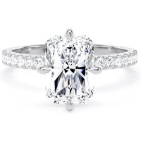 18ct White Gold Compass Set 2.70cttw Radiant Lab Grown Diamond Set Shoulder Solitaire Engagement Ring - Ring Size W.5