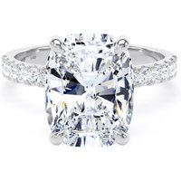 Platinum 5.25cttw Elongated Cushion Cut Lab Grown Diamond Set Shoulder Solitaire Engagement Ring - Ring Size T.5