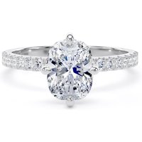 Platinum Compass Set 1.70cttw Cushion Lab Grown Diamond Set Shoulder Solitaire Engagement Ring - Ring Size Q.5
