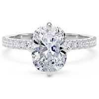 Platinum Compass Set 2.20cttw Cushion Lab Grown Diamond Set Shoulder Solitaire Engagement Ring - Ring Size U.5