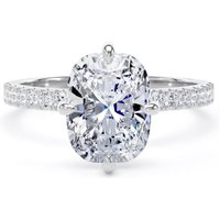 Platinum Compass Set 2.70cttw Cushion Lab Grown Diamond Set Shoulder Solitaire Engagement Ring - Ring Size G.5