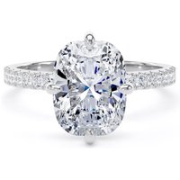 Platinum Compass Set 3.25cttw Cushion Lab Grown Diamond Set Shoulder Solitaire Engagement Ring - Ring Size Z