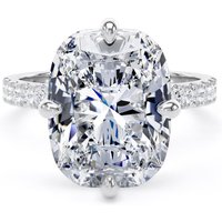 Platinum Compass Set 7.25cttw Cushion Lab Grown Diamond Set Shoulder Solitaire Engagement Ring - Ring Size F.5