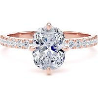 18ct Rose Gold Compass Set 1.70cttw Cushion Lab Grown Diamond Set Shoulder Solitaire Engagement Ring - Ring Size X.5