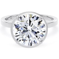 Platinum 4.16cttw Brilliant Cut Lab Grown Diamond Hidden Halo Solitaire Engagement Ring - Ring Size Q