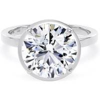 18ct White Gold 4.16cttw Brilliant Cut Lab Grown Diamond Hidden Halo Solitaire Engagement Ring - Ring Size W.5