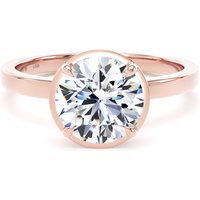 18ct Rose Gold 2.12cttw Brilliant Cut Lab Grown Diamond Hidden Halo Solitaire Engagement Ring - Ring Size X
