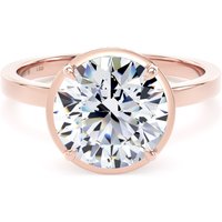 18ct Rose Gold 3.14cttw Brilliant Cut Lab Grown Diamond Hidden Halo Solitaire Engagement Ring - Ring Size G