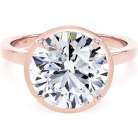 18ct Rose Gold 4.16cttw Brilliant Cut Lab Grown Diamond Hidden Halo Solitaire Engagement Ring - Ring Size P