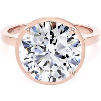 18ct Rose Gold 5.17cttw Brilliant Cut Lab Grown Diamond Hidden Halo Solitaire Engagement Ring - Ring Size K
