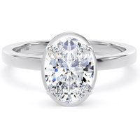 Platinum 1.62cttw Oval Cut Lab Grown Diamond Hidden Halo Solitaire Engagement Ring - Ring Size J.5