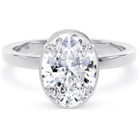 Platinum 2.13cttw Oval Cut Lab Grown Diamond Hidden Halo Solitaire Engagement Ring - Ring Size Y.5