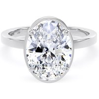 Platinum 3.15cttw Oval Cut Lab Grown Diamond Hidden Halo Solitaire Engagement Ring - Ring Size G.5