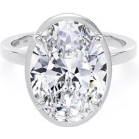Platinum 5.19cttw Oval Cut Lab Grown Diamond Hidden Halo Solitaire Engagement Ring - Ring Size S
