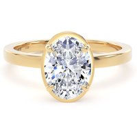 18ct Yellow Gold 1.62cttw Oval Cut Lab Grown Diamond Hidden Halo Solitaire Engagement Ring - Ring Size I