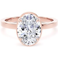 18ct Rose Gold 2.13cttw Oval Cut Lab Grown Diamond Hidden Halo Solitaire Engagement Ring - Ring Size S