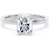 Platinum 1.62cttw Radiant Cut Lab Grown Diamond Hidden Halo Solitaire Engagement Ring - Ring Size I