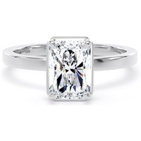 Platinum 2.13cttw Radiant Cut Lab Grown Diamond Hidden Halo Solitaire Engagement Ring - Ring Size T.5