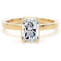 18ct Yellow Gold 1.62cttw Radiant Cut Lab Grown Diamond Hidden Halo Solitaire Engagement Ring - Ring Size Y