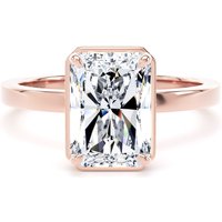 18ct Rose Gold 3.15cttw Radiant Cut Lab Grown Diamond Hidden Halo Solitaire Engagement Ring - Ring Size Q.5