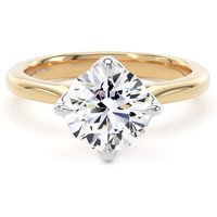 18ct Yellow Gold and Platinum 2.00cttw Compass Set Brilliant Cut Lab Grown Diamond Solitaire Engagement Ring - Ring Size L.5