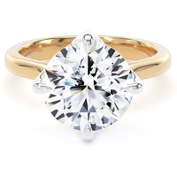 18ct Yellow Gold and Platinum 4.00cttw Compass Set Brilliant Cut Lab Grown Diamond Solitaire Engagement Ring - Ring Size U.5