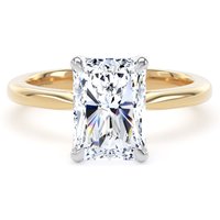 18ct Yellow Gold and Platinum 3.00cttw Radiant Cut Lab Grown Diamond Solitaire Engagement Ring - Ring Size W.5