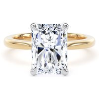 18ct Yellow Gold and Platinum 4.00cttw Radiant Cut Lab Grown Diamond Solitaire Engagement Ring - Ring Size H