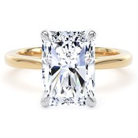 18ct Yellow Gold and Platinum 5.00cttw Radiant Cut Lab Grown Diamond Solitaire Engagement Ring - Ring Size R.5
