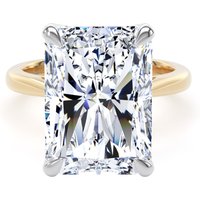 18ct Yellow Gold and Platinum 10.00cttw Radiant Cut Lab Grown Diamond Solitaire Engagement Ring - Ring Size R