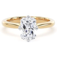 18ct Yellow Gold and Platinum 2.00cttw Compass Set Radiant Cut Lab Grown Diamond Solitaire Engagement Ring - Ring Size M.5