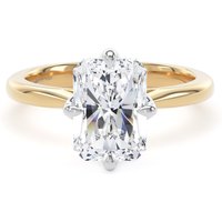 18ct Yellow Gold and Platinum 3.00cttw Compass Set Radiant Cut Lab Grown Diamond Solitaire Engagement Ring - Ring Size F