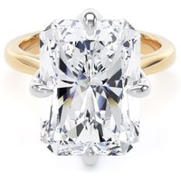 18ct Yellow Gold and Platinum 10.00cttw Compass Set Radiant Cut Lab Grown Diamond Solitaire Engagement Ring - Ring Size X