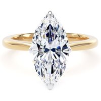 18ct Yellow Gold and Platinum 3.00cttw Marquise Cut Lab Grown Diamond Solitaire Engagement Ring - Ring Size J.5
