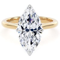 18ct Yellow Gold and Platinum 4.00cttw Marquise Cut Lab Grown Diamond Solitaire Engagement Ring - Ring Size W