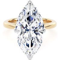 18ct Yellow Gold and Platinum 7.00cttw Marquise Cut Lab Grown Diamond Solitaire Engagement Ring - Ring Size J.5