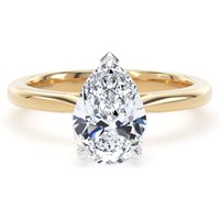 18ct Yellow Gold and Platinum 1.50cttw Pear Cut Lab Grown Diamond Solitaire Engagement Ring - Ring Size N.5