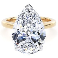 18ct Yellow Gold and Platinum 7.00cttw Pear Cut Lab Grown Diamond Solitaire Engagement Ring - Ring Size T.5