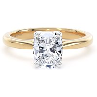 18ct Yellow Gold and Platinum 1.50cttw Elongated Cushion Cut Lab Grown Diamond Solitaire Engagement Ring - Ring Size V